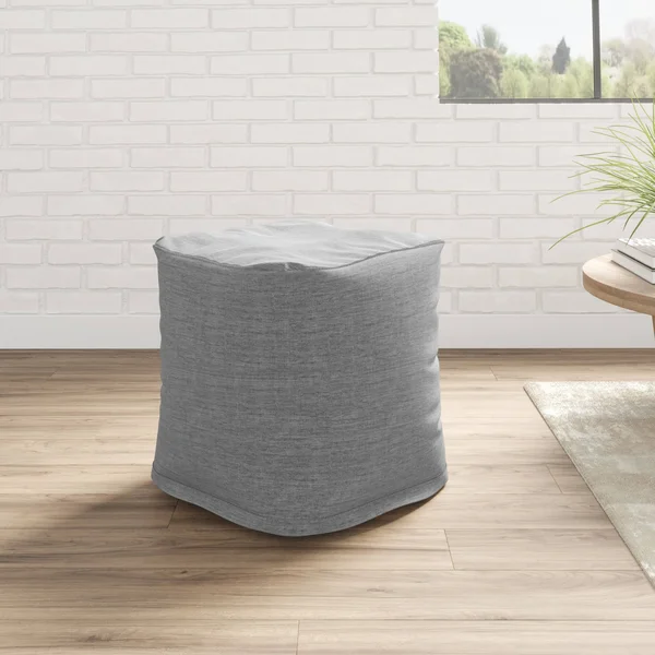 National Bernadette Square Outdoor Ottoman, Sunbrella Canvas Granite