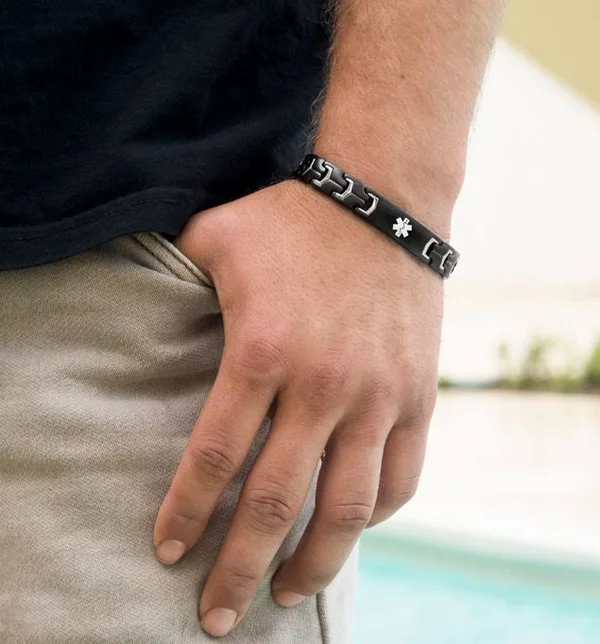 Black Stealth Medical ID Bracelet - Lauren&s Hope