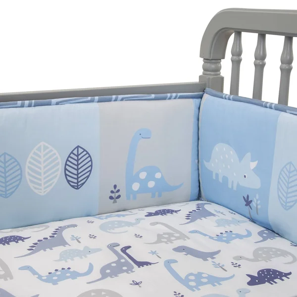 Bedtime Originals Roar Dinosaur 4 Piece Crib Bumper Blue/Gray - 9.5" x 51.5"
