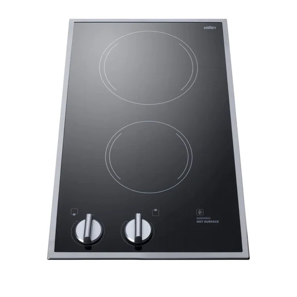 Summit Appliance - 12x22 Built-in Electric Cooktop with 2 Burners and Residual Heat Indicator