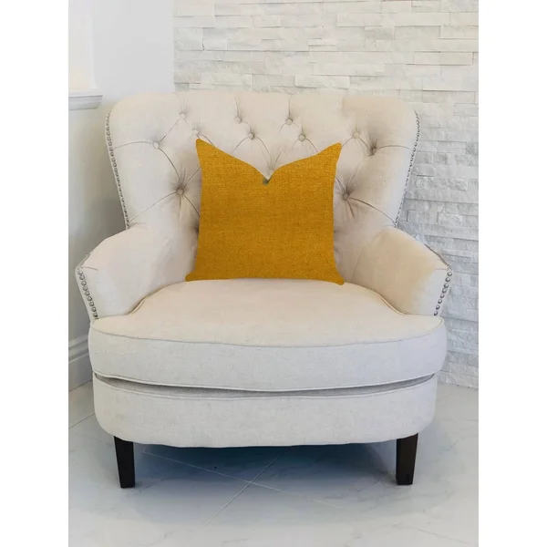 Plutus 16x22 x 16x22 Wild Turmeric Luxury Throw Pillow in Gold