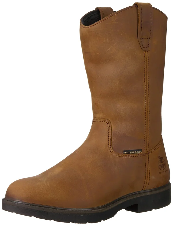 Georgia Boot Men's Suspension System Waterproof Wellington Work Boot - GB00085, Brown
