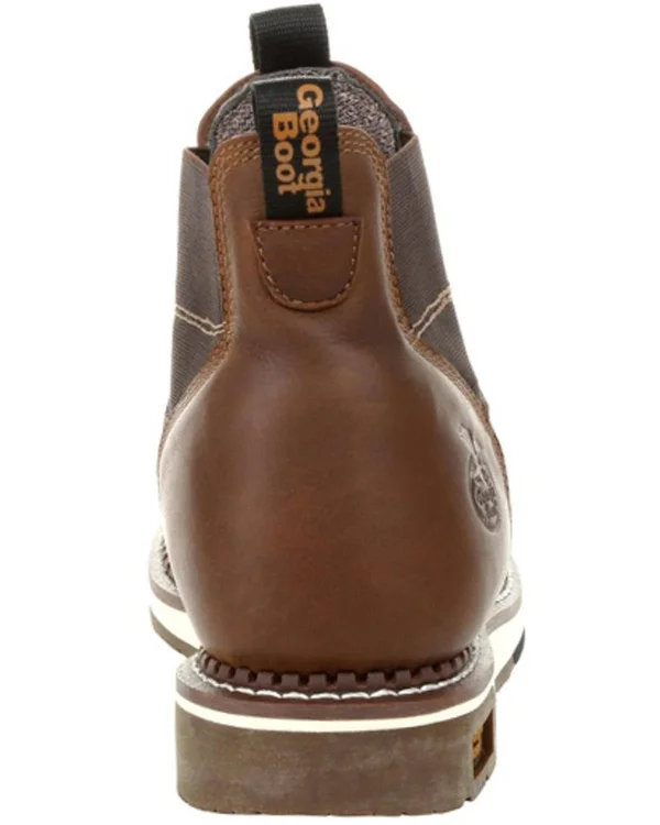 Men's Brown Georgia Boot Wedge Waterproof Chelsea Work Boot Size 9.5
