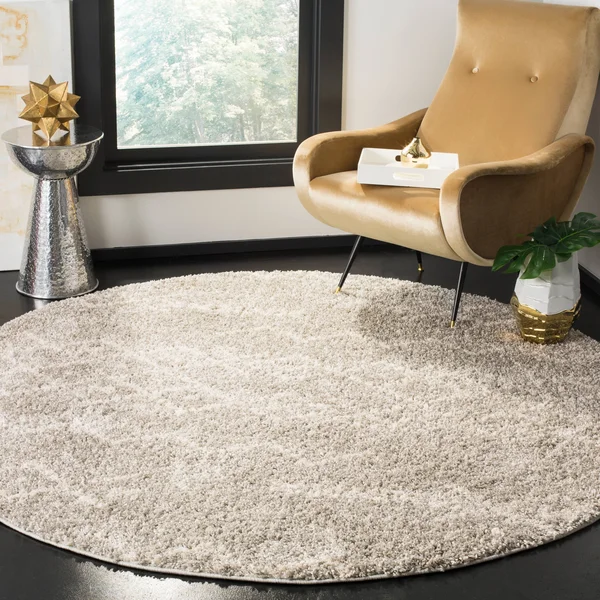 Safavieh Arizona Shag ASG745D 6&7x22 x 6&7x22 Round Grey - Ivory Area Rug