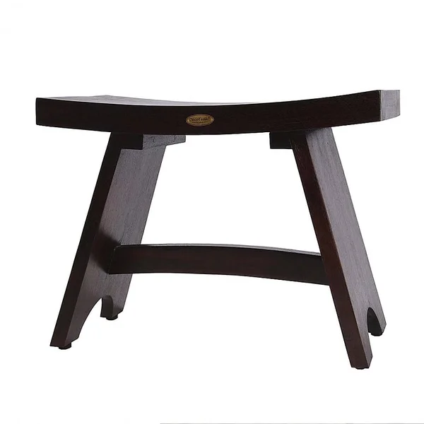 EcoDecors Serenity 24x22 Teak Shower Bench in Brown