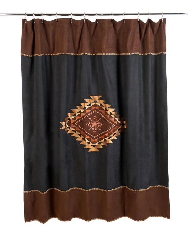 Avanti Mojave Fabric Shower Curtain - Black