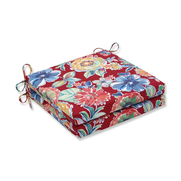 Pillow Perfect Colsen Berry Squared Corners Seat CUSHION, Set of 2 - Red