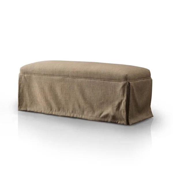 Furniture of America Cols Transitional Linen Fabric Accent Bench - Brown