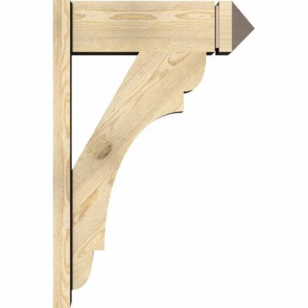 Ekena Millwork OUT08X24X36OLY03RDF 8x22W x 24x22D x 36x22H Olympic Rough Sawn Arts and Crafts Outlooker, Douglas Fir