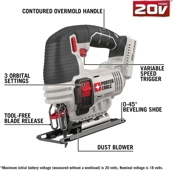Porter-Cable 20V Max Jig Saw Tool Only (pcc650b)