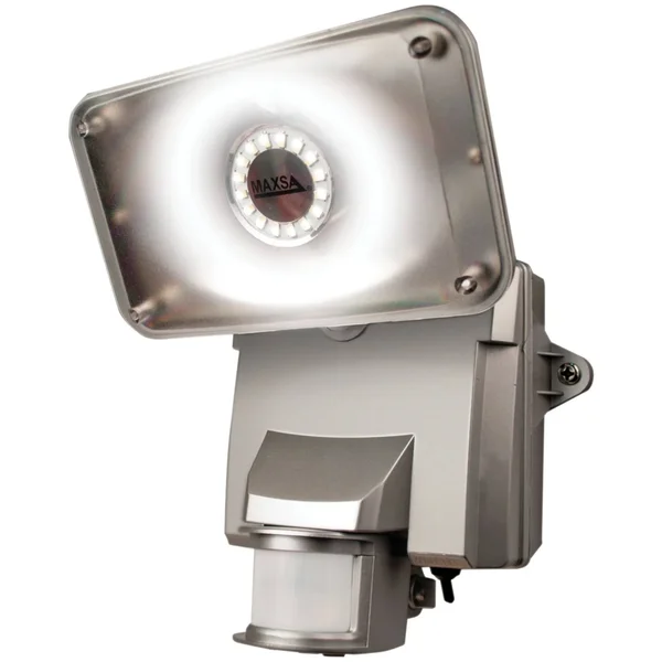 Maxsa Innovations 44640 Silver Motion-Activated Solar LED Security Floodlight