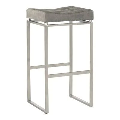 Mercury Row Westbrooks Bar & Counter Stool Seat Height: Bar Stool (30x22 Seat Height) - Upholstery: Retro Gray