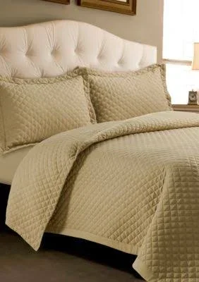 Tribeca Living Light Beige Brisbane Oversized Quilt Set