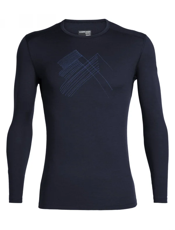 Icebreaker 200 Oasis LS Snap Head Crewe - Men's Midnight Navy, XL