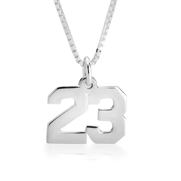 Number Necklace in 14K White Gold by ONecklace