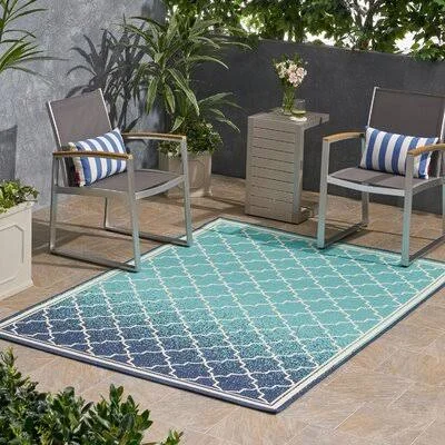 Adela Ombre Blue Area Rug Highland Dunes Rug Size: Rectangle 5&3x22 x 7&