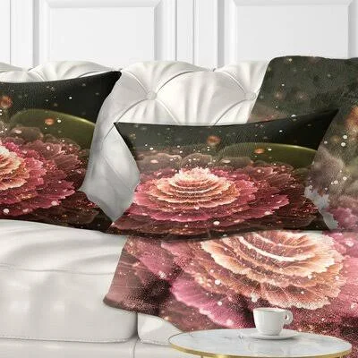 Floral Fractal Abstract Flower Lumbar Pillow East Urban Home
