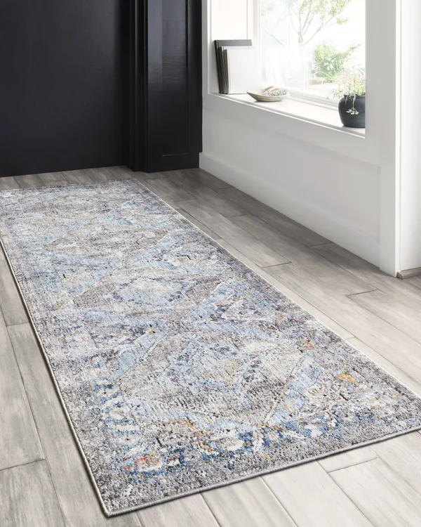 Loloi Dante DN-03 6&7x22 x 9&2x22 Granite - LT. Blue Area Rug