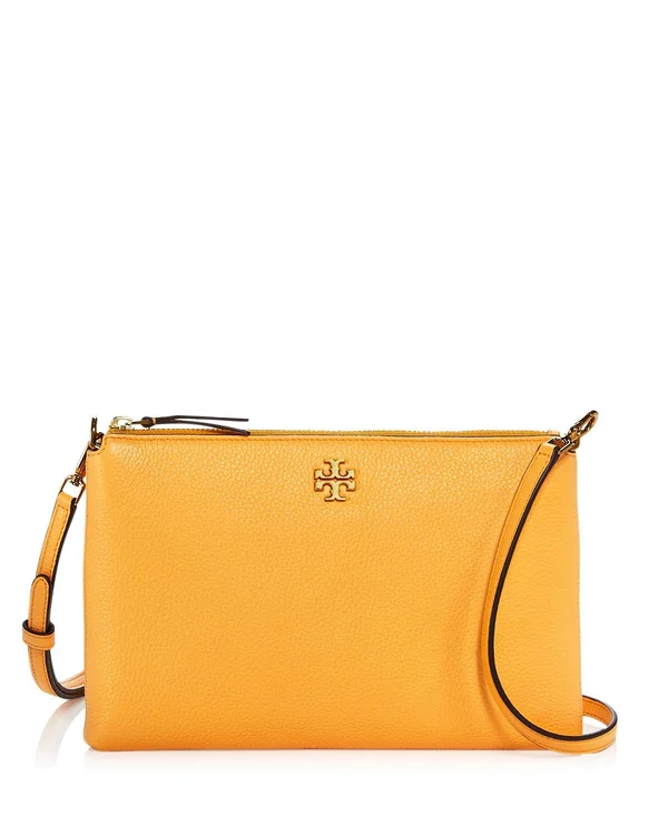 Tory Burch Kira Small Pebbled Leather Top-Zip Crossbody - Jackfruit/Gold