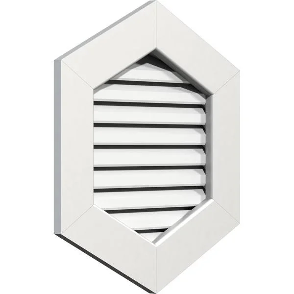 Ekena Millwork GVPVP20X2401FUN-07 20x22W x 24x22H Vertical Peaked Gable Vent (25x22W x 29 1/4x22H Frame Size) 7/12 Pitch: Functi