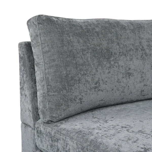 Makenleigh Contemporary Fabric Chaise Lounge Gray/Silver