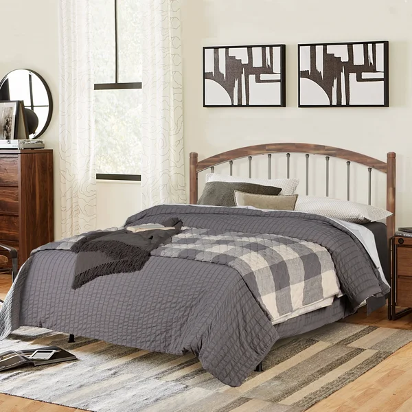 Hillsdale Furniture Bayfront Wood and Metal Headboard with Frame - Pewter - Queen