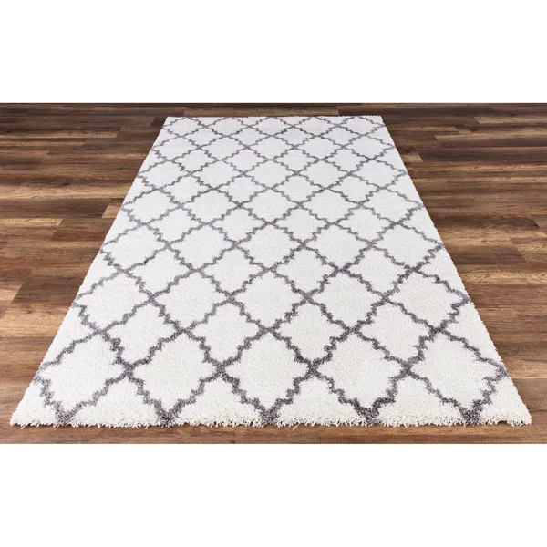Great American Distributors S960.3K.02.CR.5X8 5 x 8 ft. Cloud Casablanca Shaggy Rug Cream & Gray