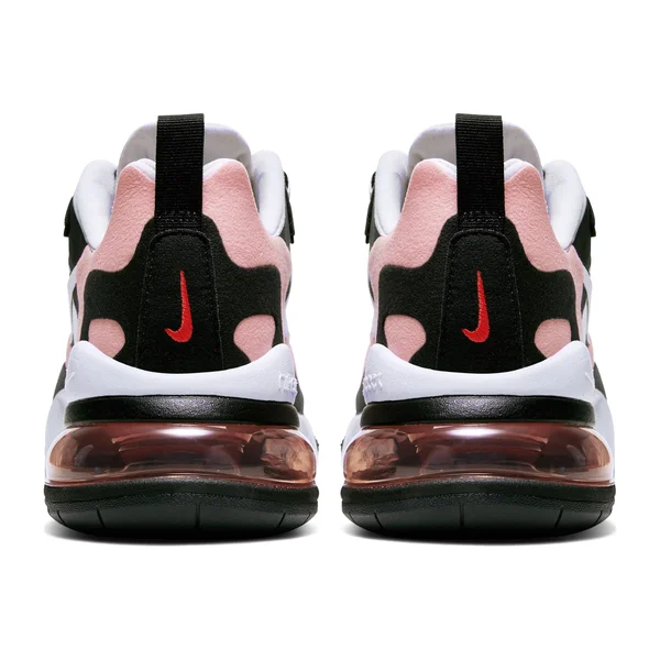 Nike Air Max 270 React - Womens Casual Running Shoes - Black/White/Bleached Coral, Size 10.0