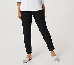 Isaac Mizrahi Live! Regular 24/7 Stretch Classic Ankle, Size Reg 16, Black