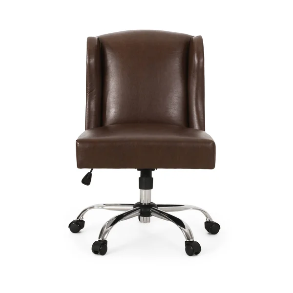 Christopher Knight Home Teresa Contemporary Wingback Swivel Office Chair, Dark Brown