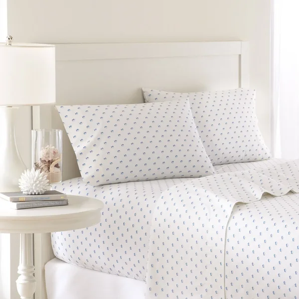 Southern Tide Printed Skipjack Cotton Sheet Set, Coral, Queen