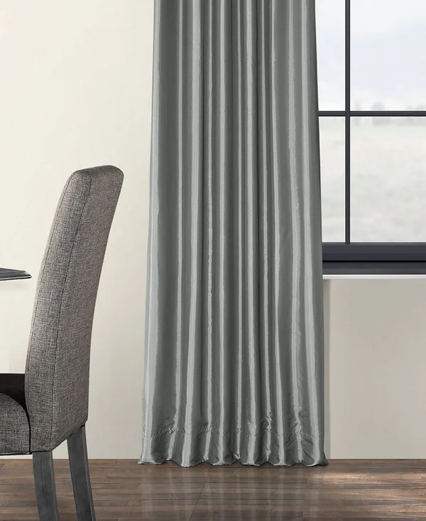 Platinum (White) Faux Silk Taffeta Curtain