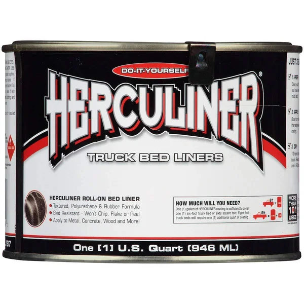 Herculiner Liquid Black Truck Bed Liner for 6 Foot Bed, 1 Quart (2 Pack)
