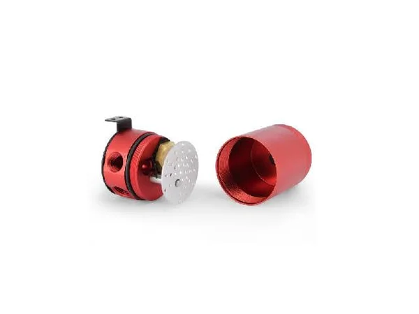 Mishimoto MMBCC-MSTWO-RD Baffled Oil Catch Can (Compact, 2-Port, Red)