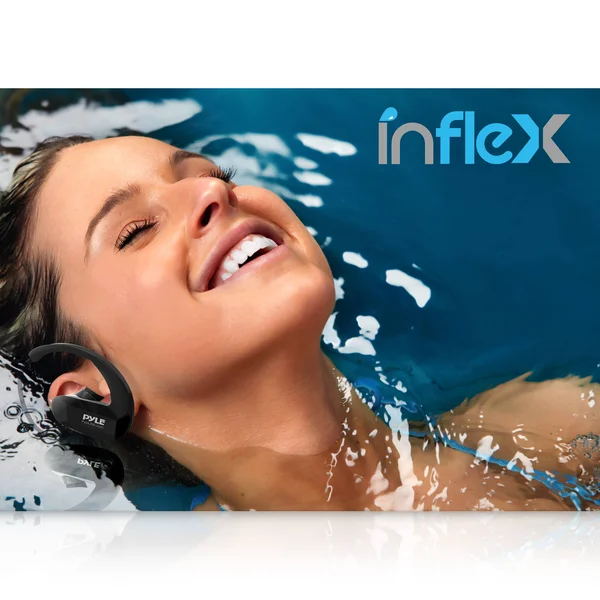 Pyle PSWP9BTBK Inflex 2-in-1 Waterproof Bluetooth MP3 Player Headphones