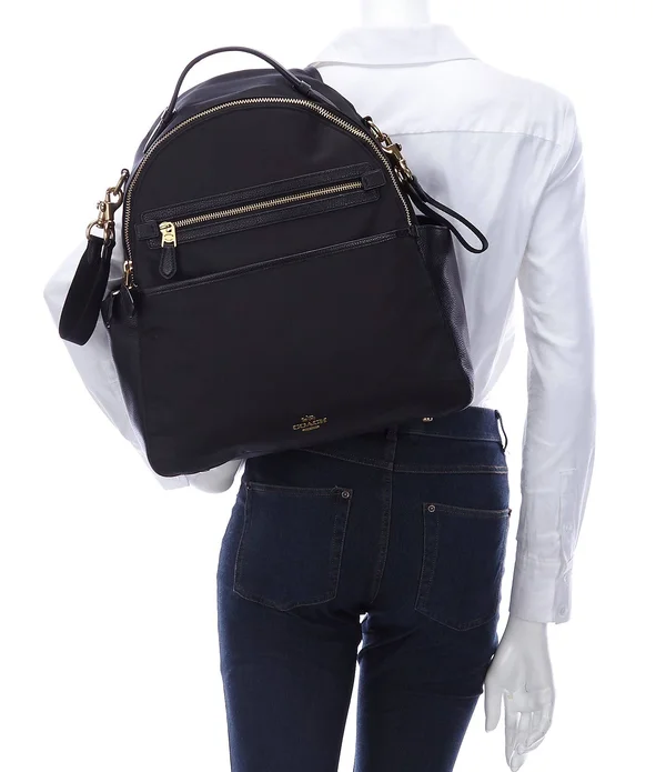Coach Nylon Baby Backpack - Black/Brass