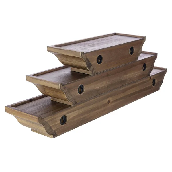 kieragrace Muskoka Fitz Wood Shelves - Walnut, 12-Inch, 18-Inch, 24-Inch, Set of 3, Brown