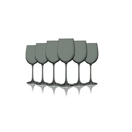 Smoke Grey Colored Wine Glasses - 19 oz. Set of 6- Additional Vibrant Colors Available - Size: One size, Gray