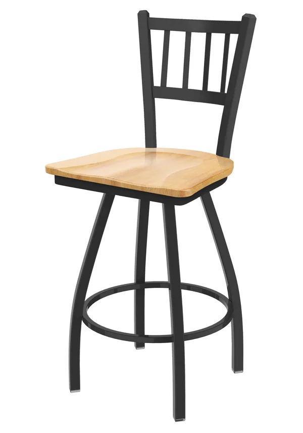 Holland Bar Stool XL 810 Contessa Pewter Swivel Stool with 25x22 Natural Maple Seat