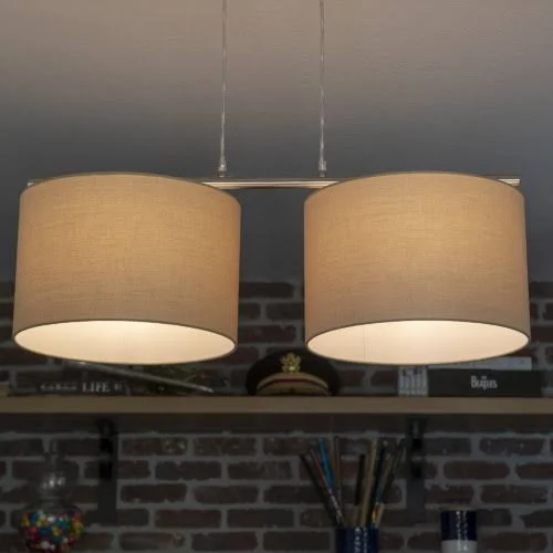 Kloss Two Drum Shade Pendant - 63 x 31.5 x 13.78 in