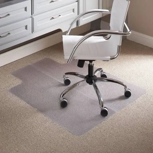 Aleco 120227 Office Chair Mat for Carpet - 45x22W x 53x22L with 25x22 x 12x22 Lip - Straight Edge