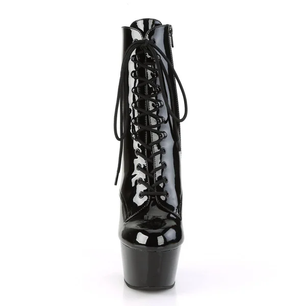 Pleaser - ASPIRE-1020 9, Black Faux Leather/Black Matte