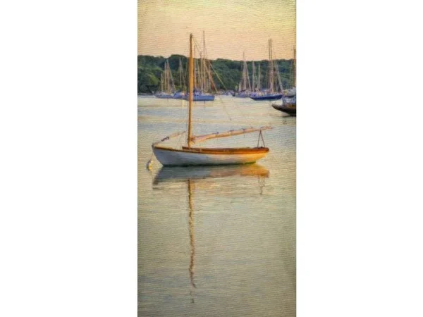 Green and Yellow Anchored Outdoor Canvas Rectangular Wall Art Decor 48x22 x 24x22