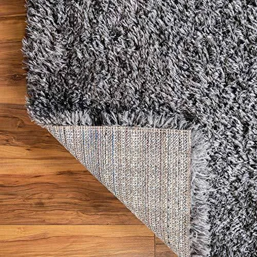 Infinity Collection Solid Shag Area Rug by Rugs.com – Smoke 7& x 10& High-Pile Plush Shag Rug Perfect for Living Rooms - Bedrooms