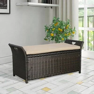 Pape Storage Bench Red Barrel Studio Seat Color: Beige