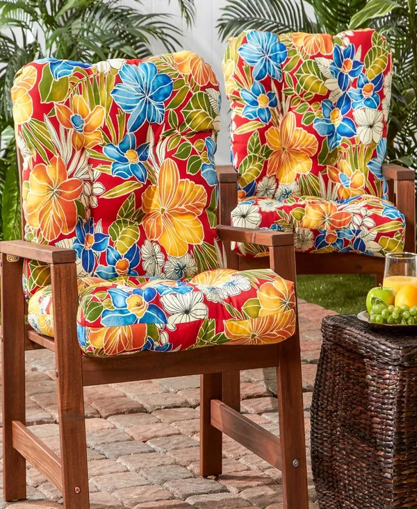 Set of 2 Outdoor Seat/Back Chair Cushion Baltic Greendale Home Fashions, 42 x 21 x 4 inches