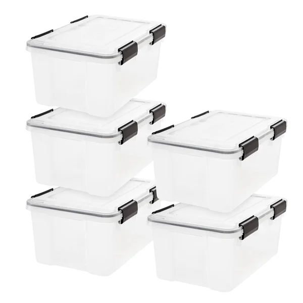 Iris 19 Qt. Weathertight Storage Box in Clear (5-Pack)
