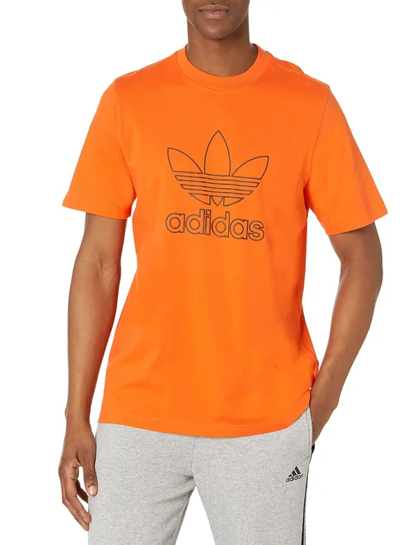 Adidas Men's Originals Trefoil Outline Tee - Energy Orange