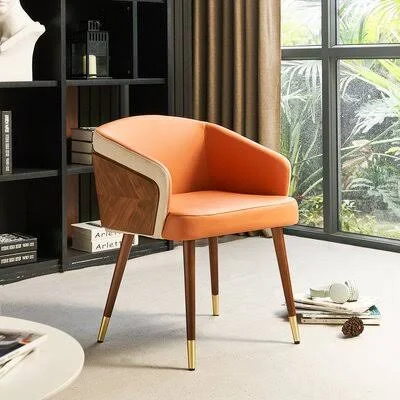 Enrico Fabric Upholstered Arm Chair George Oliver Upholstery Color: Orange