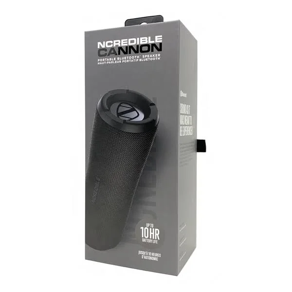 NCredible Cannon Portable - Waterproof Bluetooth Speaker Black/Gunmetal
